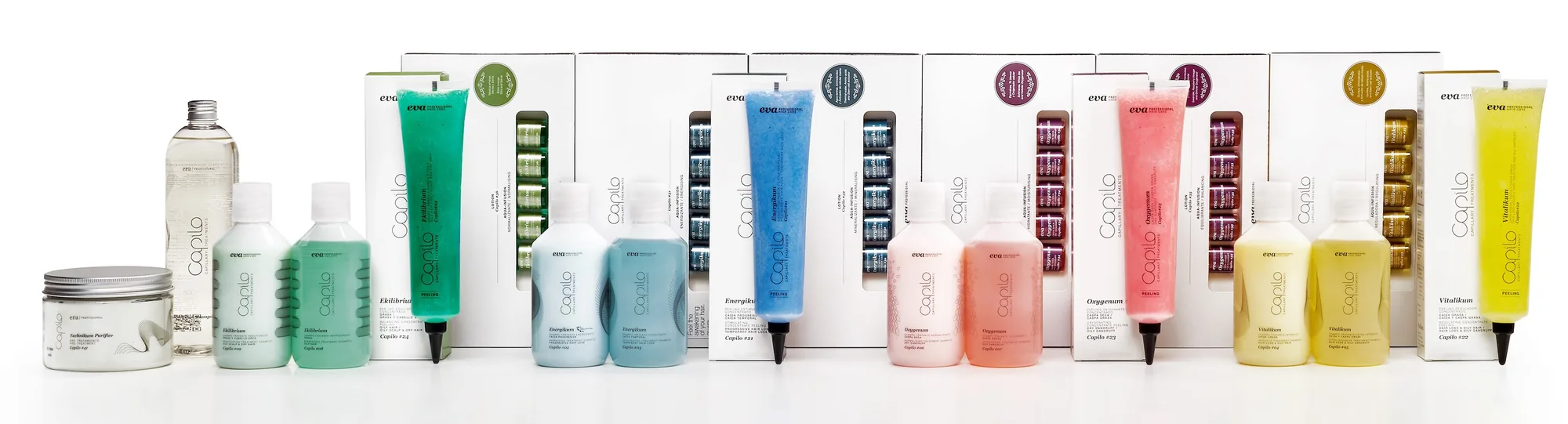 The complete Capilo scalp treatment range by Eva Professional